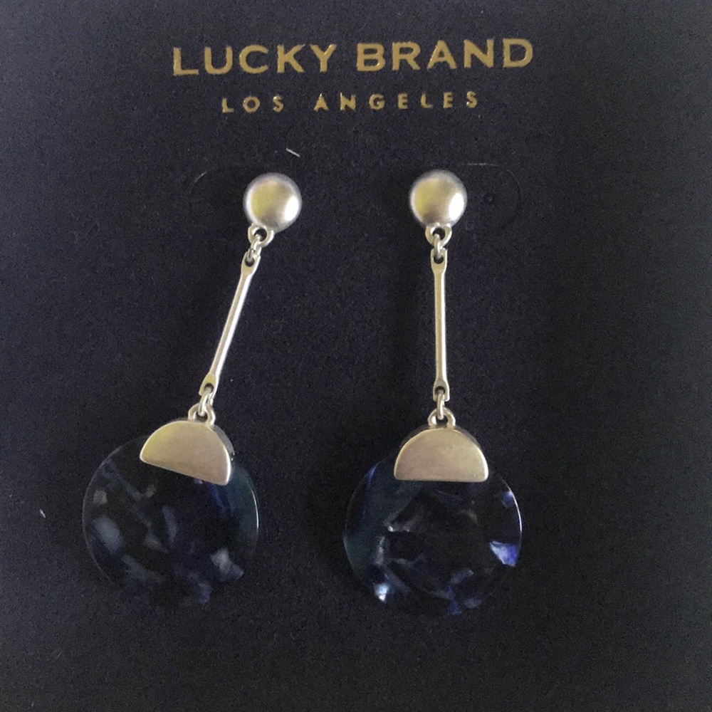 Blue and Silver Dangle Earrings NWT Lucky Brand